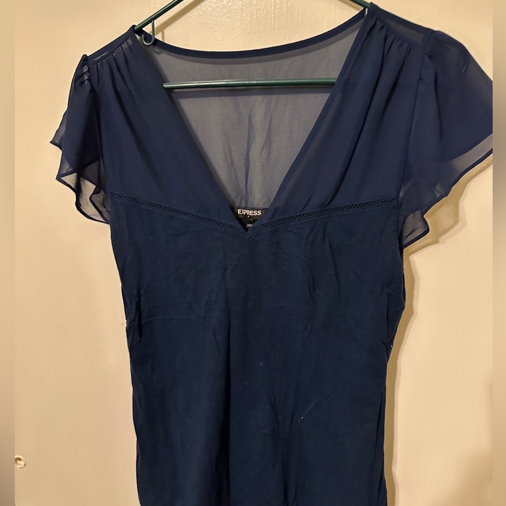Express navy blue blouse